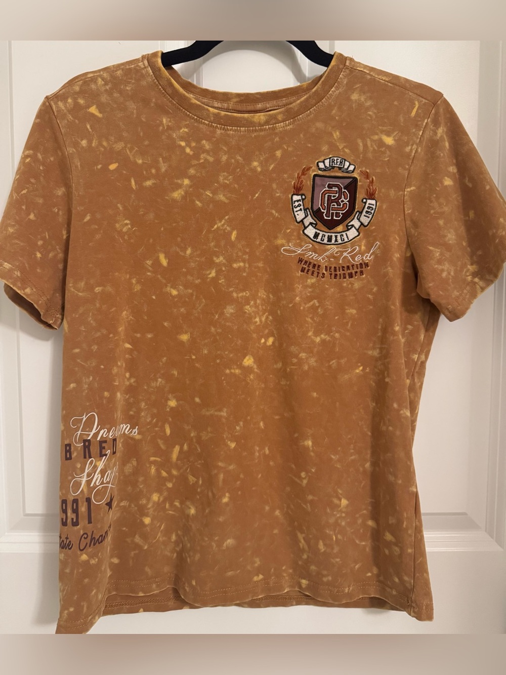 Smoke Rise RED Y2K Mineral Wash Graphic Tee Small